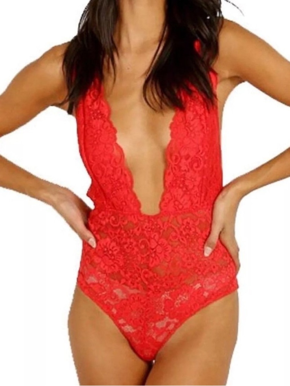 We Are HAH - Comin’ In Haht Bodysuit in Siren Red